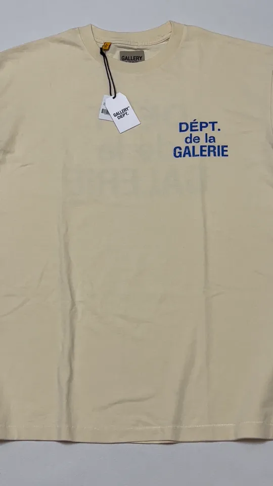 GALLERY DEPT. FRENCH TEE/CREAM/BLUE Cream French Blue LOGO Short Sleeve Cream S-XL Ready-to-wear Asso special piece dyeing Heavy washing water printing and distressing treatment Proper tube-woven fabric without side seams Unusual open-width version Original development Complete accessories/matching Details in place